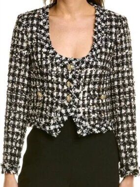 10 Crosby Derek Lam Jacqueline Cropped Tweed Jacket Size 6